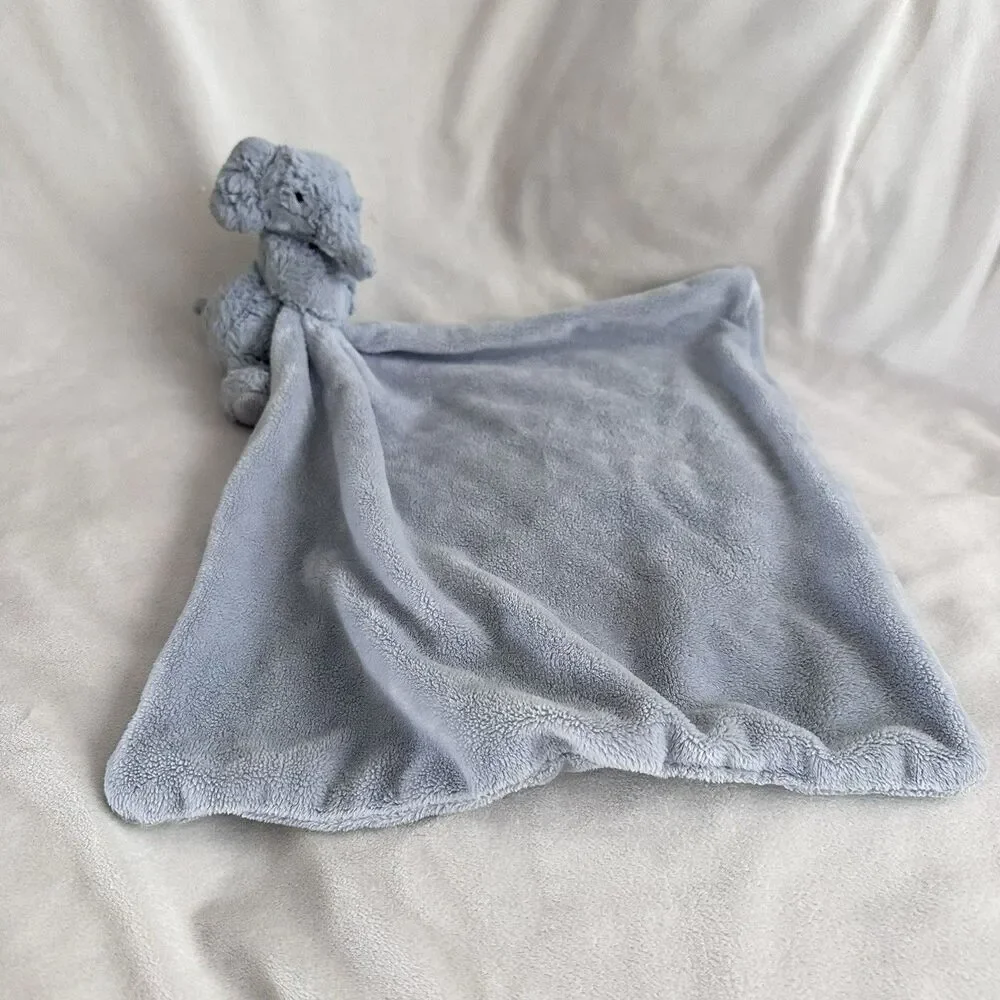 Jellycat London Light Blue Elephant Lovey Soother Plush Cut Tag